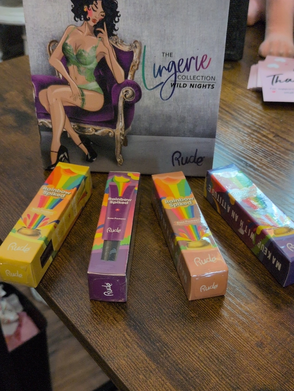 RUDE Rainbow Spiked 4 Lipstick Set The Lingerie Wild nights 16 Eye Shadow Bundle